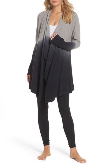 Women's Barefoot Dreams Cozychic Lite Calypso Wrap Cardigan /x-large - Black