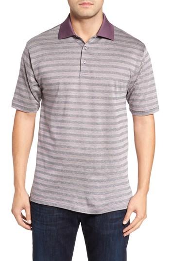 Men's Bobby Jones Breene Jacquard Stripe Polo - Purple