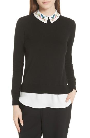 Women's Ted Baker London Highgrove Layered Look Sweater - Black