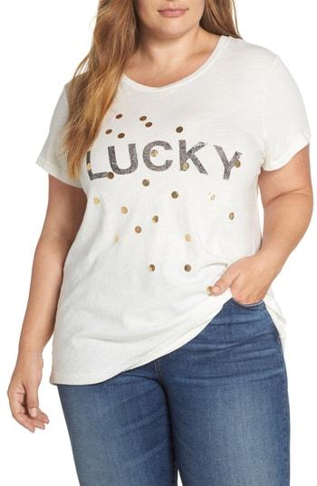 Women's Lucky Brand Metallic Lucky Tee