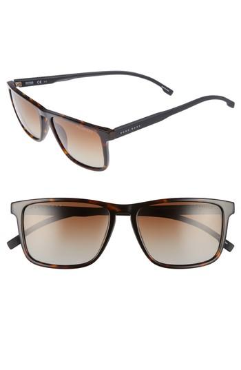 Men's Boss 55mm Sunglasses - Dark Havana/ Brown Pol