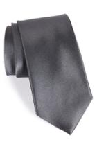 Men's Nordstrom Men's Shop Solid Satin Silk Tie, Size - Black