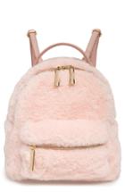Mali + Lili Gemini Faux Fur & Vegan Leather Convertible Backpack - Pink