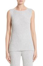 Women's St. John Collection Knit Cashmere Shell, Size - Grey