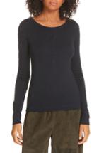 Women's Vince Ribbed Henley, Size - Blue
