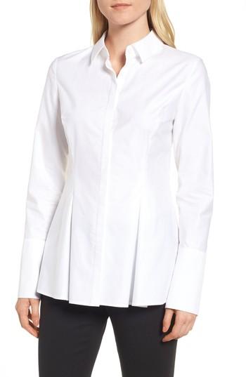 Women's Lewit Pleat Detail Cotton Blouse - White