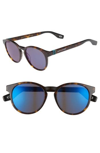 Women's Marc Jacobs 52mm Round Sunglasses - Dark Havana