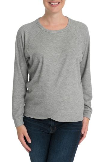 Women's Bun Maternity Tulip Front Maternity/nursing Sweatshirt - Grey