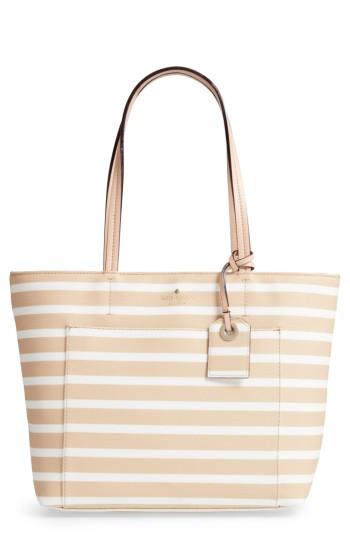 Kate Spade New York Hyde Lane - Small Riley Faux Leather Tote - Brown