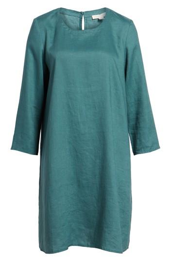 Women's Eileen Fisher Organic Linen Round Neck Shift Dress