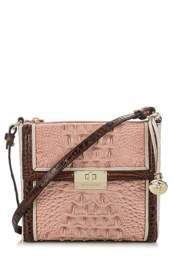 Brahmin Marquis Chambery - Manhattan Croc Embossed Leather Crossbody Bag - Pink