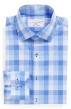 Men's Lorenzo Uomo Trim Fit Check Dress Shirt .5 32 - Blue