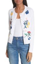 Women's Alice + Olivia Ruthy Floral Embroidered Cardigan - White