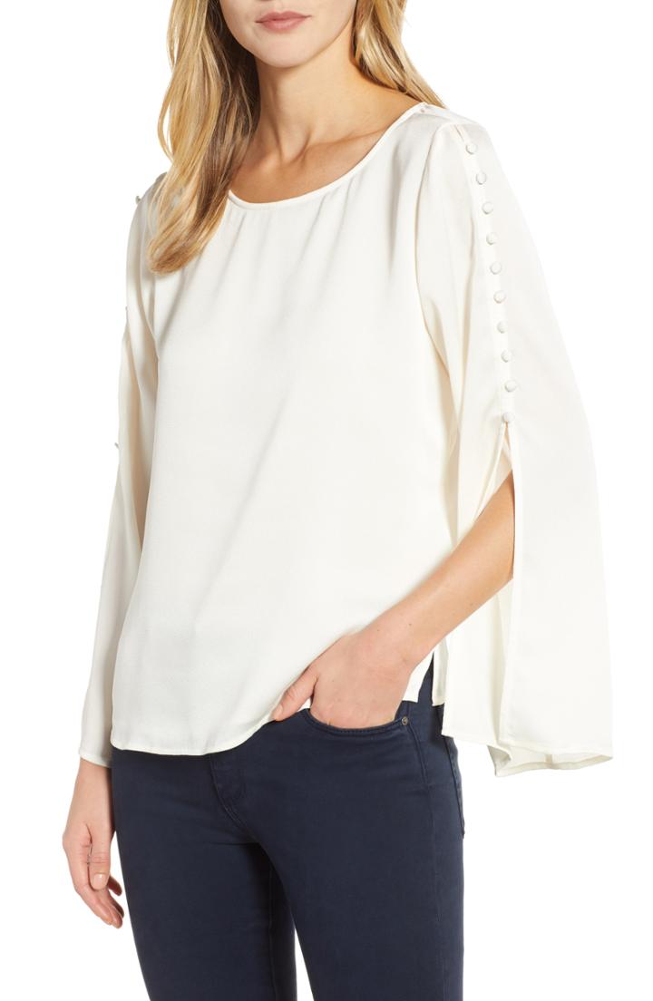 Women's Vince Camuto Bell Sleeve Embellished Blouse - Pink