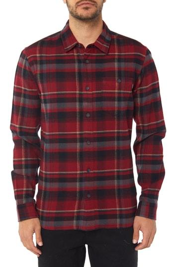Men's O'neill Redmond Flannel Shirt, Size - Red