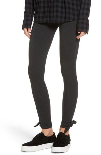 Women's Socialite Bow Hem Leggings - Grey