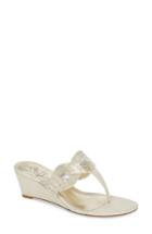 Women's Adrianna Papell Coco Beaded Wedge Sandal .5 M - White