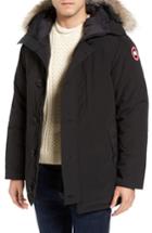 Men's Canada Goose 'chateau' Slim Fit Genuine Coyote Fur Trim Jacket - Black