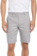 Men's Ted Baker London Newshow Flat Front Stretch Cotton Blend Shorts - Grey