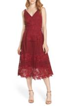 Women's Adelyn Rae Beatrice Multi Style Lace Fit & Flare Dress - Red