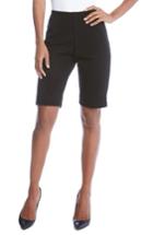 Women's Karen Kane Side Slit Bermuda Shorts - Black