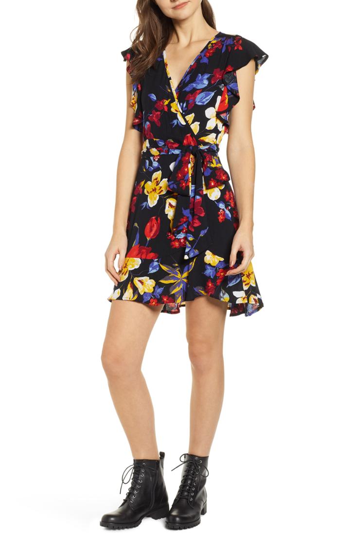 Women's Band Of Gypsies Buenos Aires Wrap Minidress - Black