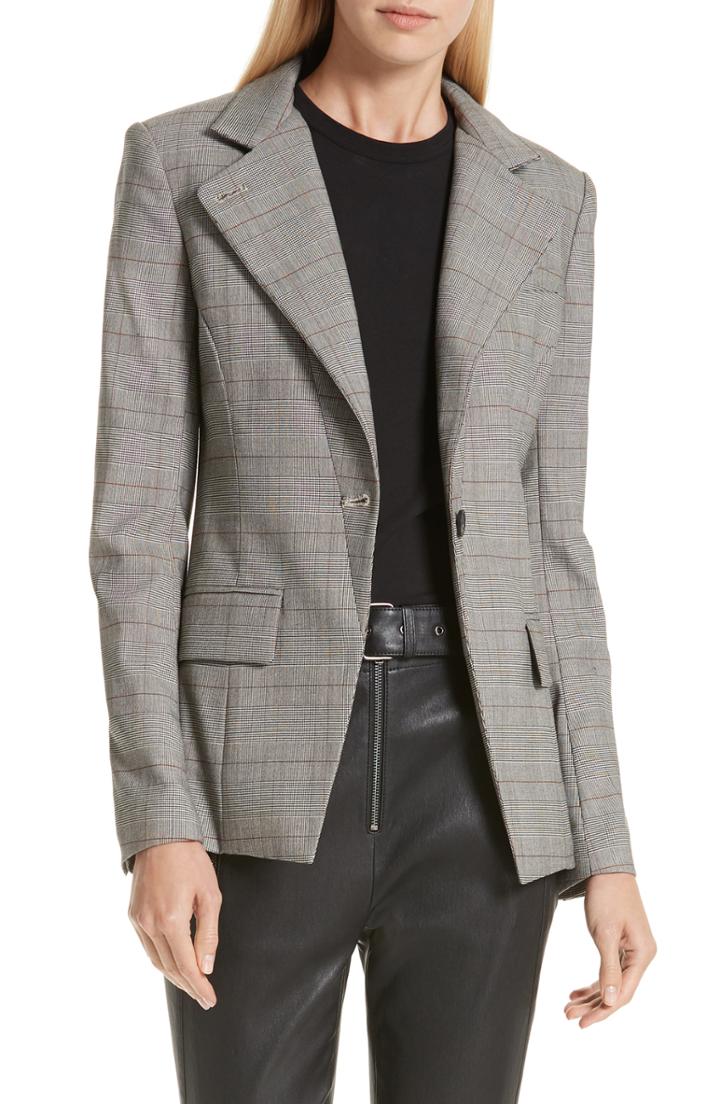 Women's A.l.c. Essex Glen Plaid Blazer - Black