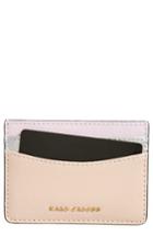 Women's Marc Jacobs Color Block Saffiano Leather Card Case - Pink