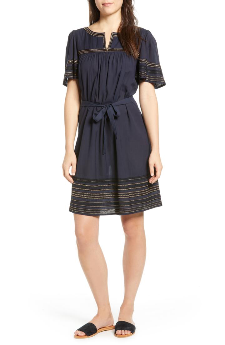 Women's Velvet By Graham & Spencer Metallic Embroidered Dress - Blue
