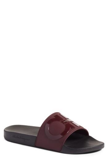 Men's Salvatore Ferragamo Groove 2 Slide Sandal M - Red