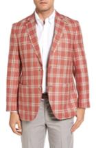 Men's Kroon Bono 2 Classic Fit Plaid Silk Blend Sport Coat R - Pink
