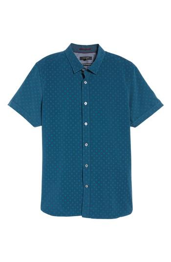 Men's Ted Baker London Twoshor Modern Slim Fit Geo Print Sport Shirt (s) - Blue