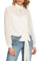 Women's 1.state Smock Neck Tie Waist Blouse - White