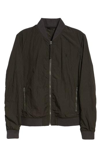 Men's Allsaints Fleet Lightweight Nylon Bomber Jacket - Green