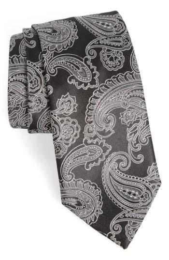 Men's Ted Baker London Paisley Silk Tie, Size - Grey