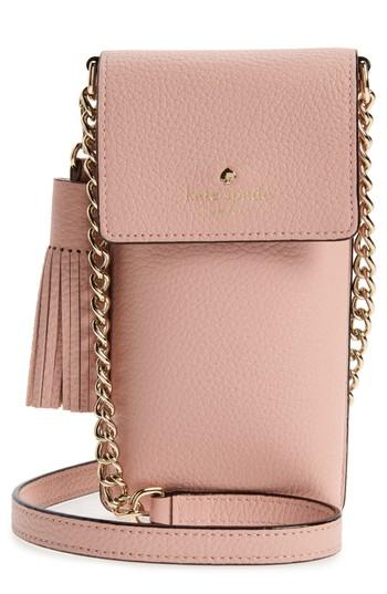Kate Spade New York North/south Leather Smartphone Crossbody Bag - Burgundy