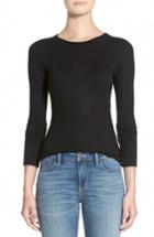 Women's Treasure & Bond Long Sleeve Rib Tee, Size - Black