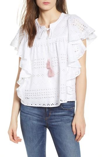 Women's Rebecca Minkoff Caro Eyelet Top, Size - White