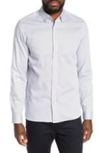 Men's Ted Baker London Subik Slim Fit Geo Print Sport Shirt (m) - White