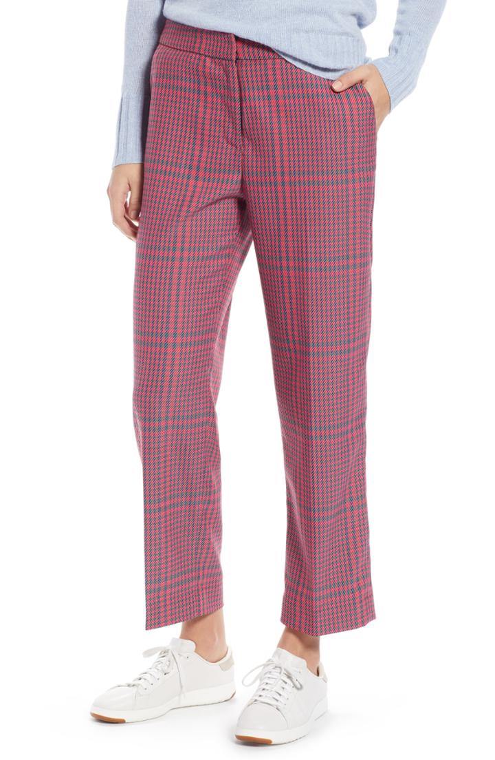 Women's 1901 Straight Leg Plaid Pants - Pink