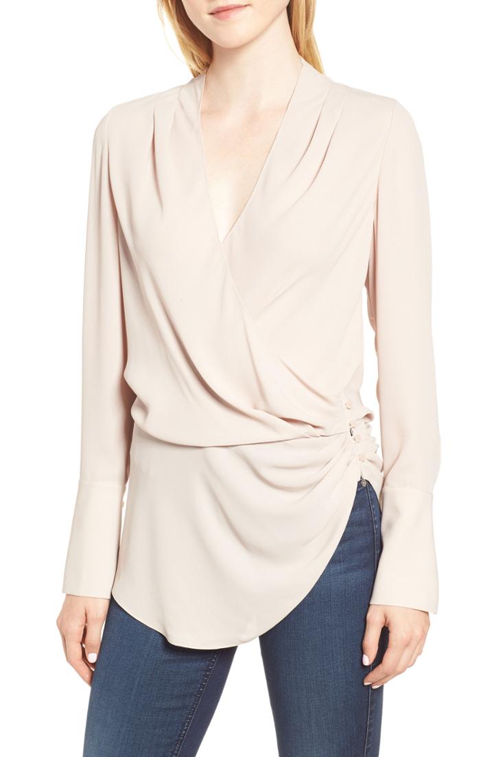 Women's Trouve Long Sleeve Wrap Blouse