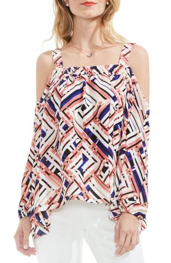 Women's Vince Camuto Geo Print Off The Shoulder Blouse