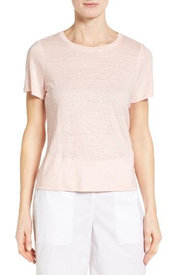 Women's Eileen Fisher Organic Linen Tee, Size - Coral