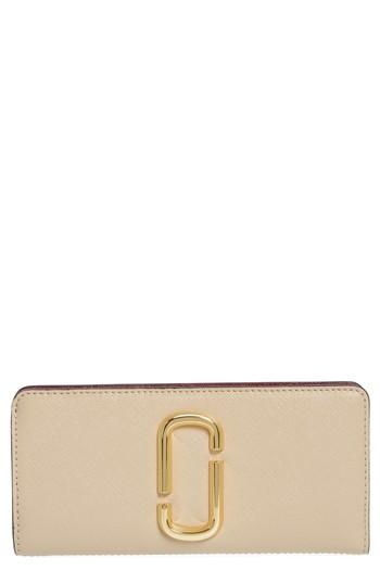 Women's Marc Jacobs Snapshot Open Face Leather Wallet - Grey