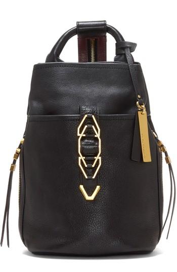 Vince Camuto Small Luk Adjustable Leather Backpack - Black