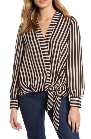 Women's Chelsea28 Tie Front Top, Size - Black