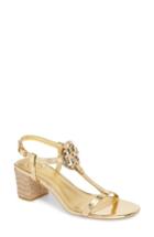 Women's Tory Burch Miller Logo T-strap Sandal M - Metallic