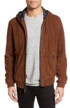 Men's John Varvatos Star Usa Hooded Leather Bomber Jacket