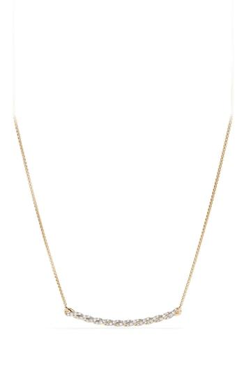Women's David Yurman Paveflex Station Necklace With Diamonds In 18k Gold