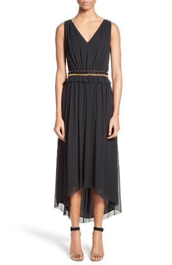 Women's St. John Collection Crinkled Silk Georgette Dress